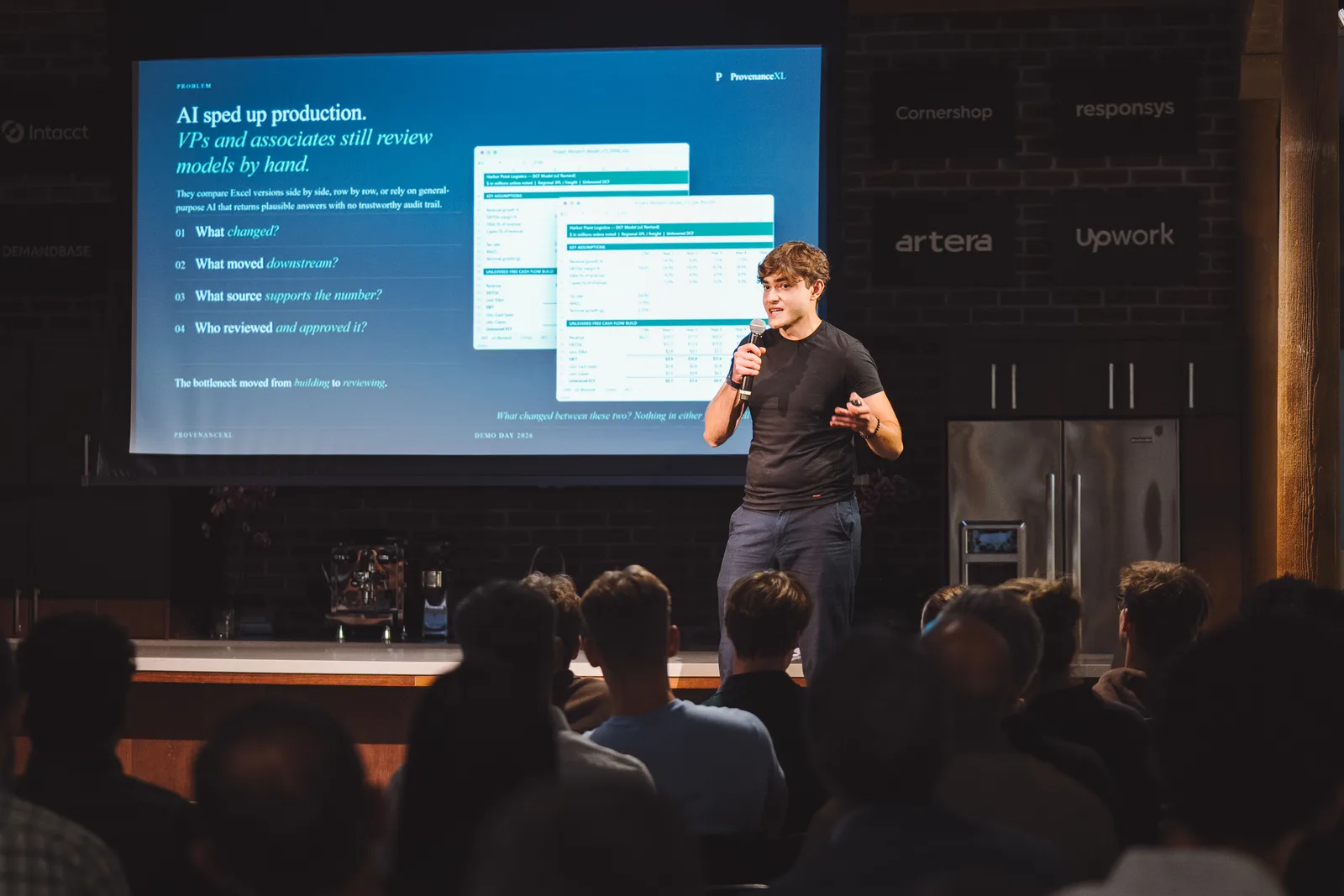 A Launchpad founder presenting on stage
